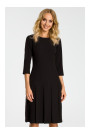 M336 Drop waist dress with pleats - black