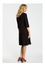 M336 Drop waist dress with pleats - black
