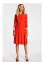 M336 Drop waist dress with pleats - red