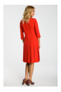 M336 Drop waist dress with pleats - red