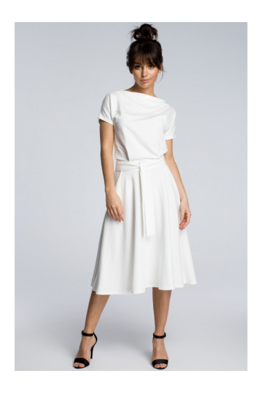 B067 Flared dress - ecru