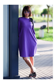 B070 Oversized dress with a tie tape detail - purple