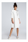 B070 Oversized dress with a tie tape detail - ecru