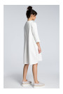 B070 Oversized dress with a tie tape detail - ecru