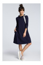 B070 Oversized dress with a tie tape detail - navy blue