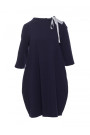 B070 Oversized dress with a tie tape detail - navy blue