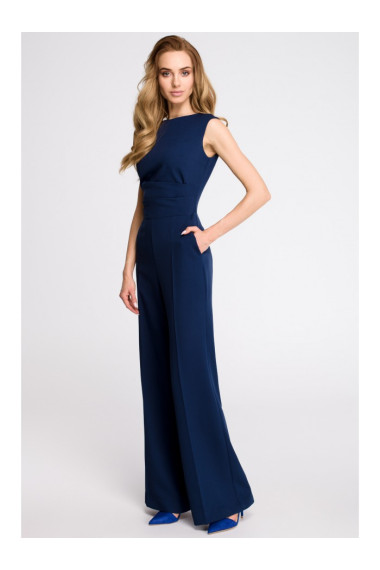 S115 Wide leg jumpsuit - navy blue