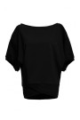 B079 Oversized blouse with a wrap detail - black