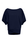 B079 Oversized blouse with a wrap detail - navy blue