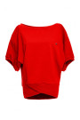 B079 Oversized blouse with a wrap detail - red