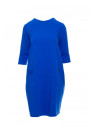 B083 Oversized dress with a front pocket - royal blue