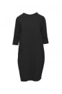 B083 Oversized dress with a front pocket - black