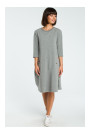 B083 Oversized dress with a front pocket - grey