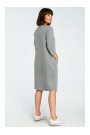 B083 Oversized dress with a front pocket - grey