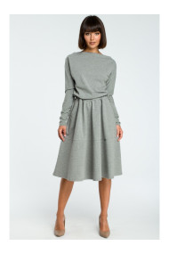 B087 Dress fit and flare midi - grey