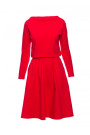 B087 Dress fit and flare midi - red