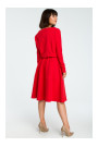 B087 Dress fit and flare midi - red
