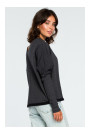 B094 Oversized top with a back V-neck - graphite