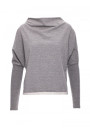 B094 Oversized top with a back V-neck - grey