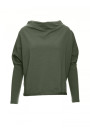 B094 Oversized top with a back V-neck - military green