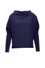 B094 Oversized top with a back V-neck - navy blue