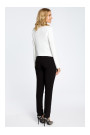 M031 Long sleeve collarless asymmetric open front jacket - ecru