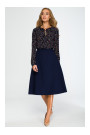 S133 A-line midi skirt - navy blue