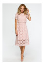 M405 Lace crop top midi dress - pink
