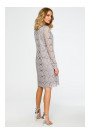 M406 Lacy a-line dress with long sleeves - grey