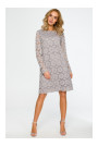M406 Lacy a-line dress with long sleeves - grey