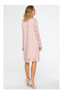 M406 Lacy a-line dress with long sleeves - pink