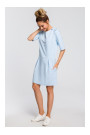 M422 Drop waist dress with a bow - light blue