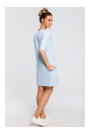 M422 Drop waist dress with a bow - light blue