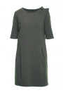 M422 Drop waist dress with a bow - military green