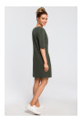 M422 Drop waist dress with a bow - military green