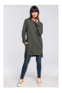B101 Oversized tunic with split sides - military green