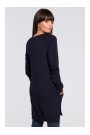 B101 Oversized tunic with split sides - navy blue