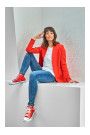 B102 Cotton-blend open blazer - red