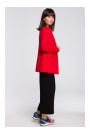 B102 Cotton-blend open blazer - red