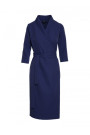 S175 Apmetuma kleita ar kaklasaites detaļu - tumši zila
