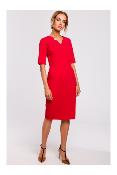 M455 Kleita ar V veida kakla izgriezumu - sarkana