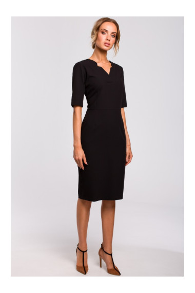 M455 Kleita ar V veida kakla izgriezumu - melna