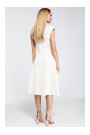 M296 Apgrieztā plisētā kleita - ekru krāsā