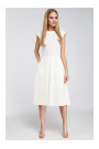 M296 Apgrieztā plisētā kleita - ekru krāsā