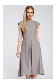 M296 Apgrieztā plisētā kleita - pelēka