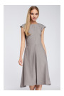 M296 Apgrieztā plisētā kleita - pelēka