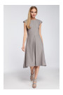 M296 Apgrieztā plisētā kleita - pelēka