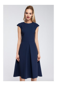 M296 Apgrieztās plisētās kleitas - tumši zilā krāsā