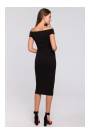 K001 Trikotāžas kleita bez pleca - melna