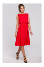 K005 Fit & flare dress with open back - red